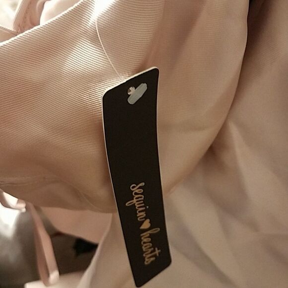 Sequin Hearts Ruffle Hem Off Shoulder Mermaid Gown - Picture 7 of 8